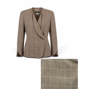 Giorgio Armani Borgonuovo 21 VTG Wool Plaid Prince of Wales Check blazer US Sz6